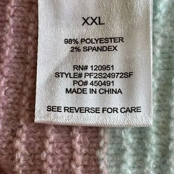 Pinque Multicolor Grey Mauve Combo Crewneck Long Sleeves Pullover SZ XXL # 1868 - Picture 10 of 13